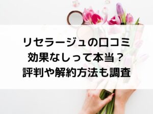 リセラージュの口コミは効果なしって本当？評判や解約方法も調査の画像