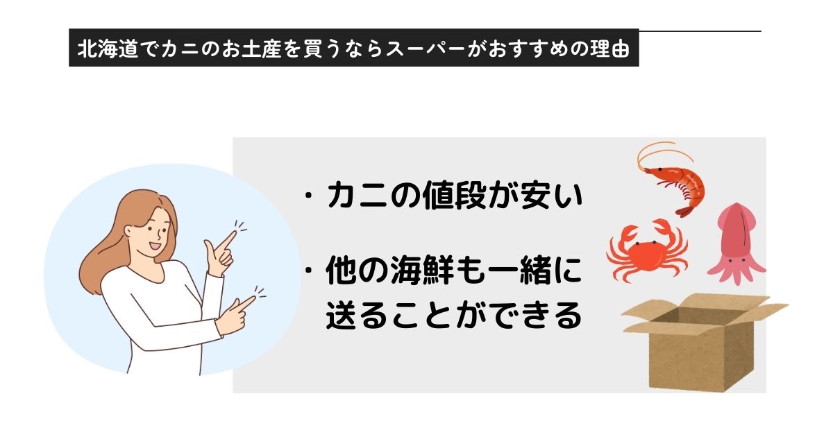 北海道のカニのお土産はスーパーで郵送できる？送る時の注意点を解説の画像