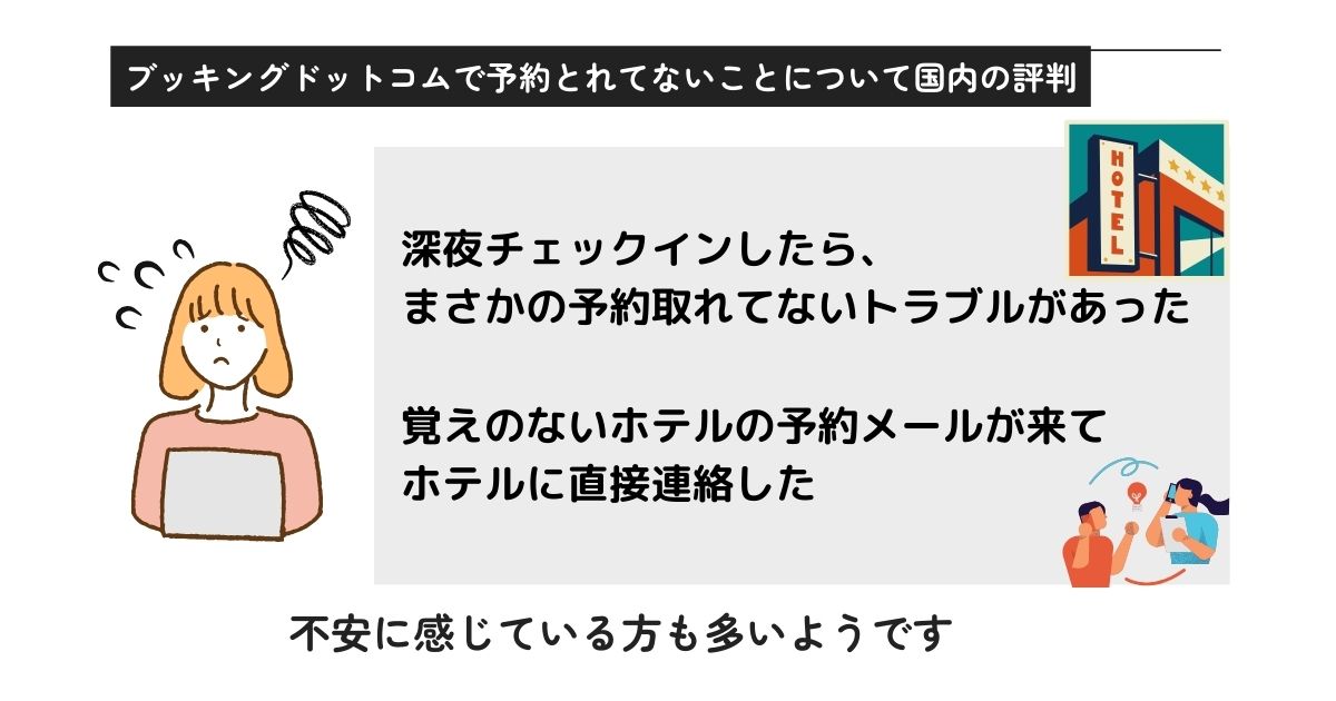 ブッキングドットコムで予約とれてないのはなぜ？対処法と国内の評判の画像