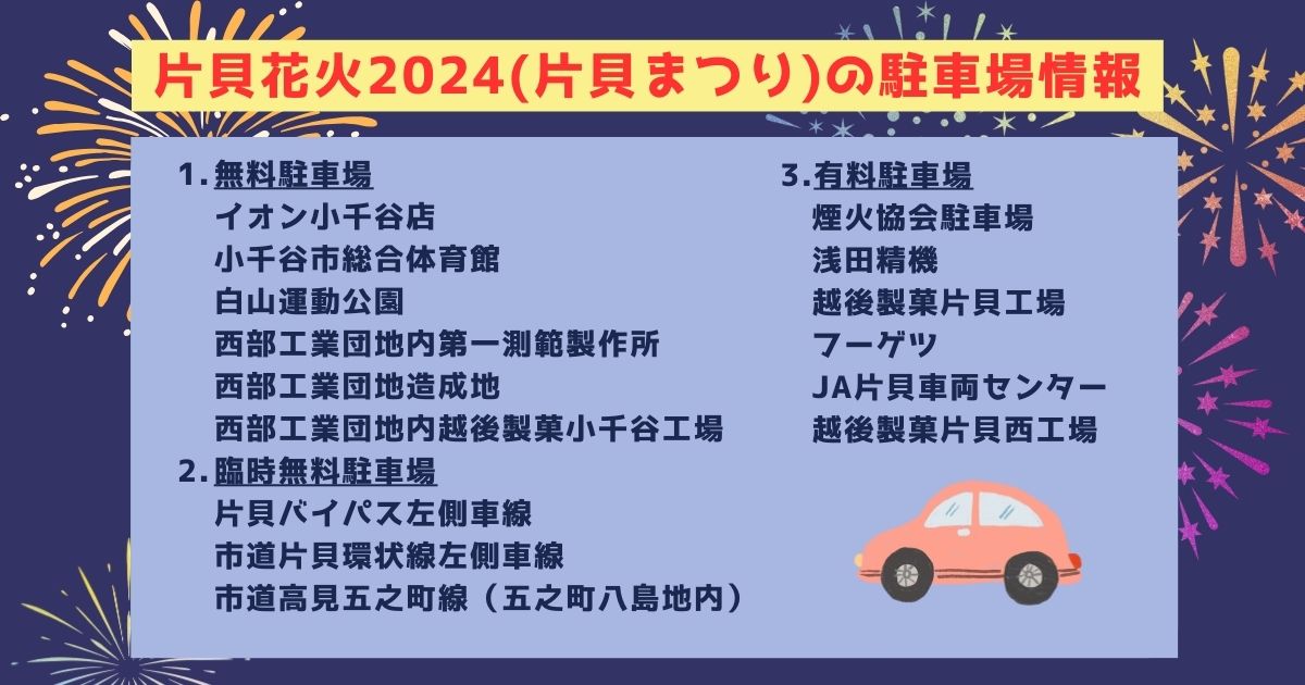 片貝花火2024の打ち上げ場所はどこ？日程や予約方法も徹底解説の画像