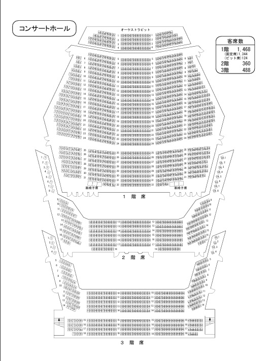 福岡サンパレスホールの座席の見え方はどう？座席表やキャパも解説の画像