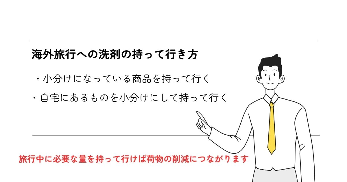 海外旅行への洗剤の持って行き方の画像