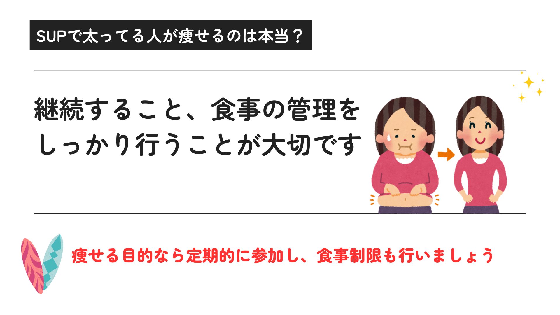 SUPで太ってる人が痩せるのは本当？ダイエットできる噂を検証の画像