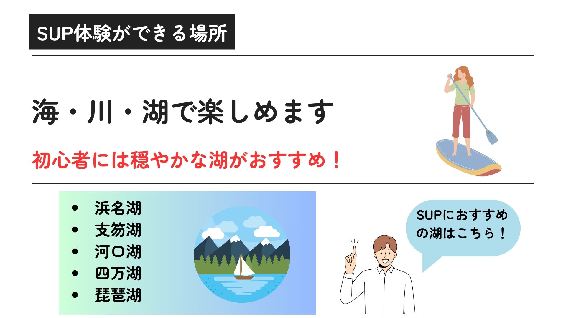 SUPの体験ってどこでできるの？初心者におすすめのスポットも紹介の画像