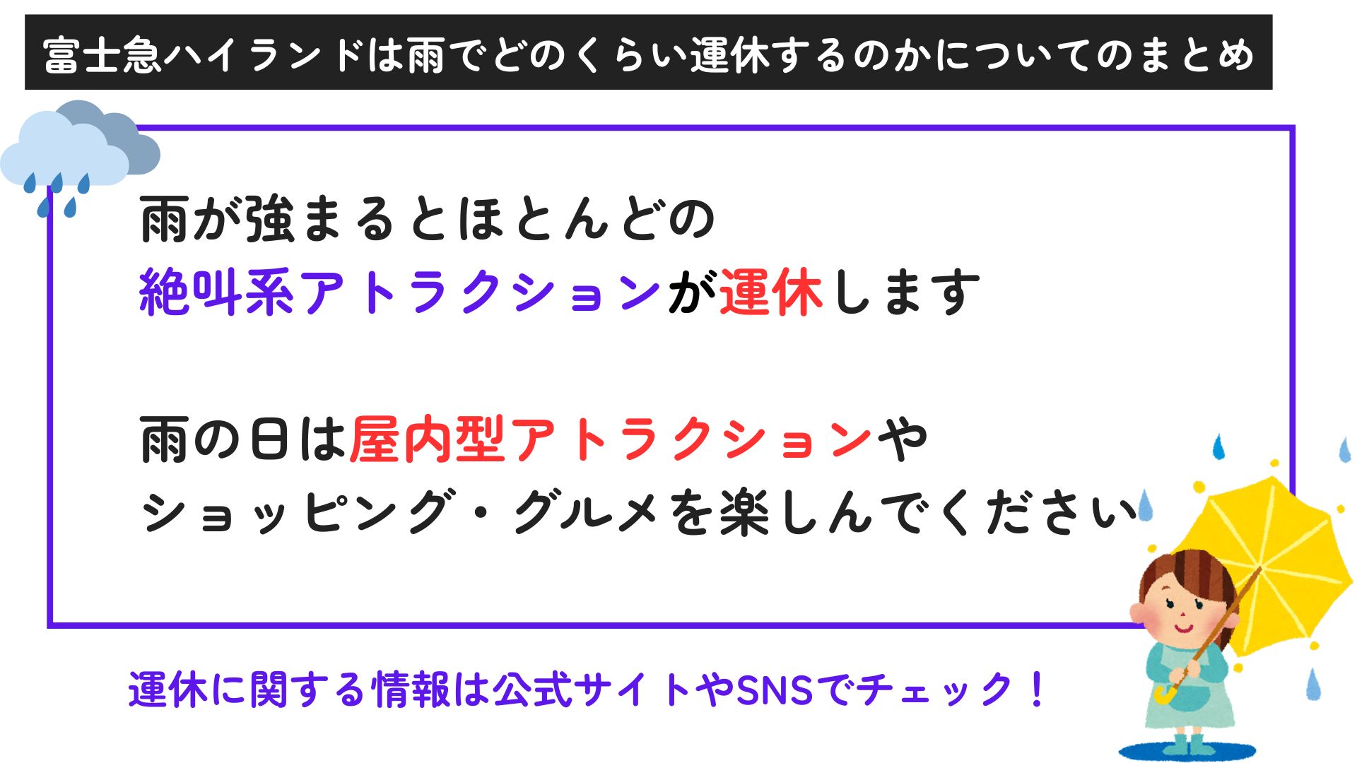 富士急ハイランドはどのくらいの雨で運休するか調査！待ち時間も紹介の画像