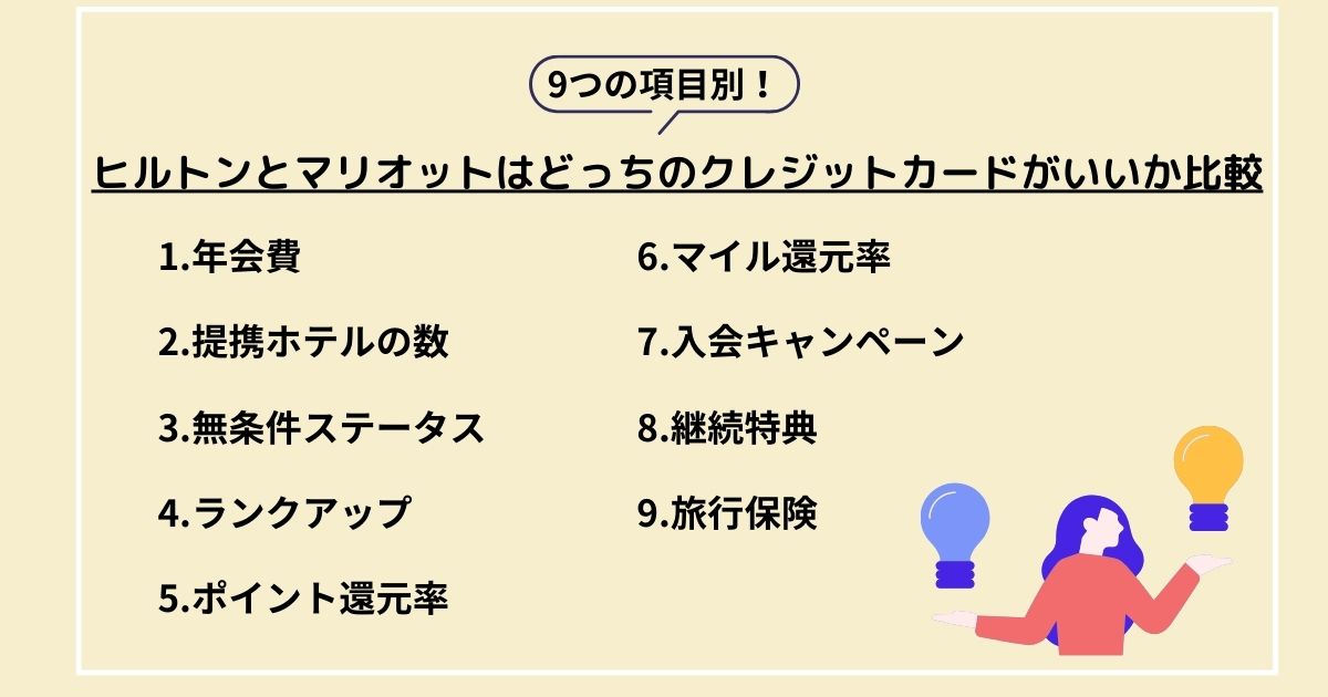 ヒルトンとマリオットはどっちのクレジットカードがいいか比較の画像