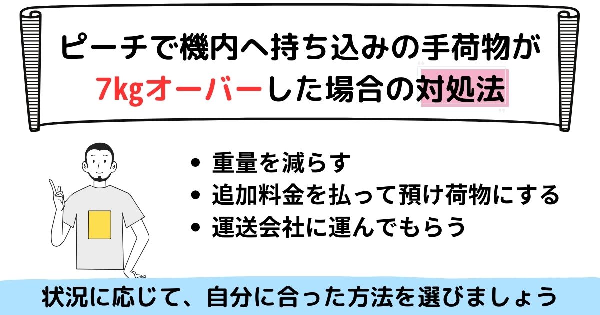 ピーチは手荷物7㎏オーバーしたらどうなる？預け荷物についても解説の画像