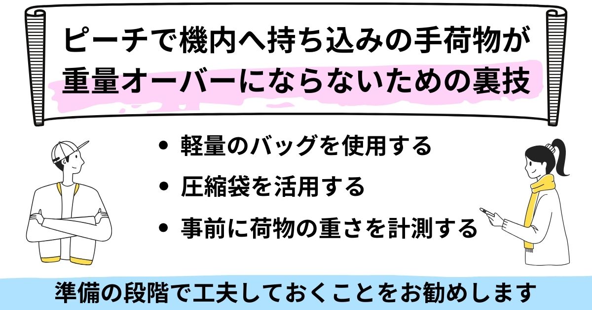 ピーチは手荷物7㎏オーバーしたらどうなる？預け荷物についても解説の画像