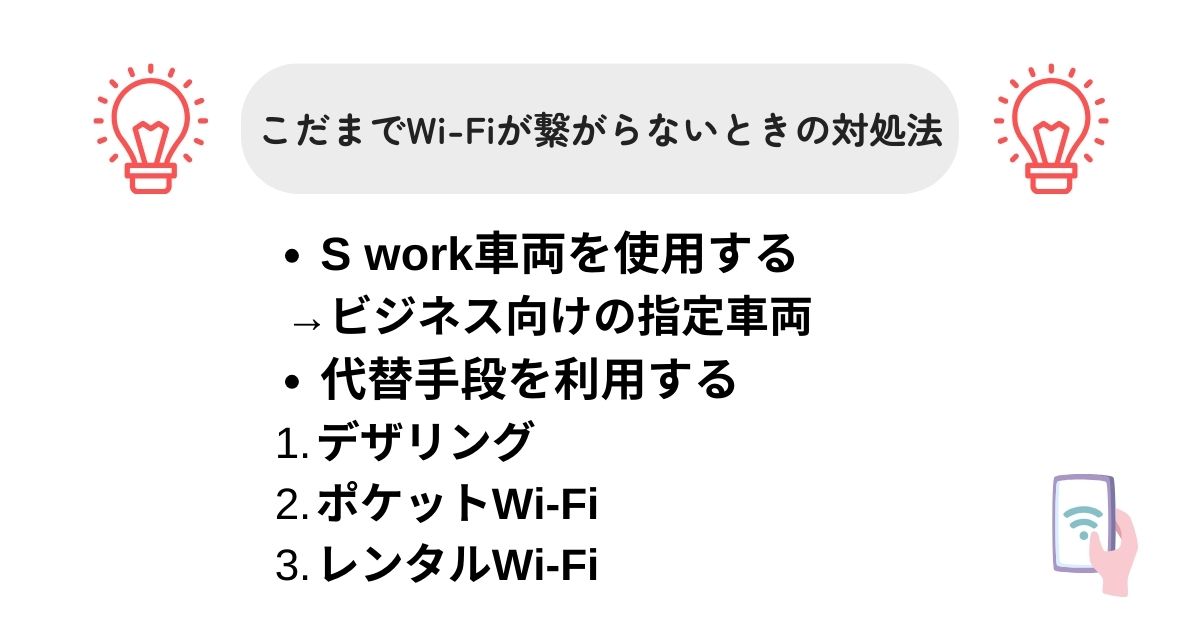 こだまでWi-Fiが繋がらないときの対処法の画像