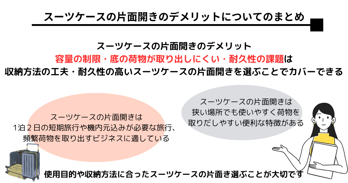 スーツケースの片面開きのデメリットとメリット！賢い選び方も解説の画像